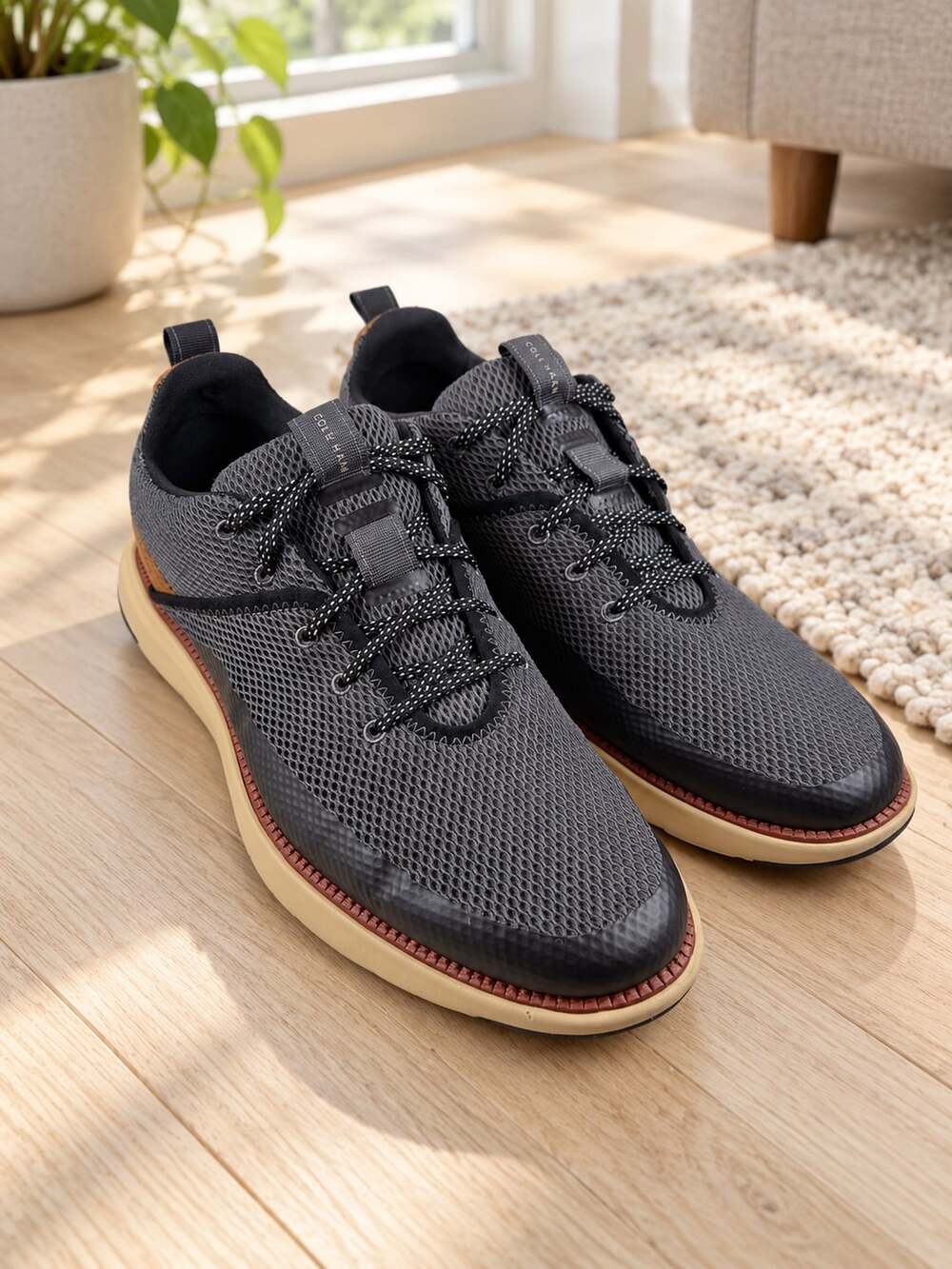 Cole Haan Grand Atlantic Men’s Sneakers Gray Brown Mesh Lace Up Size 12M